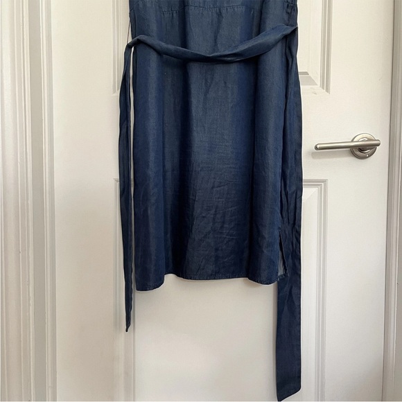 Laundry by Shelli Segal Chambray Shirt Dress Sz 8 Blue Button Front Pockets Belt - Picture 9 of 12